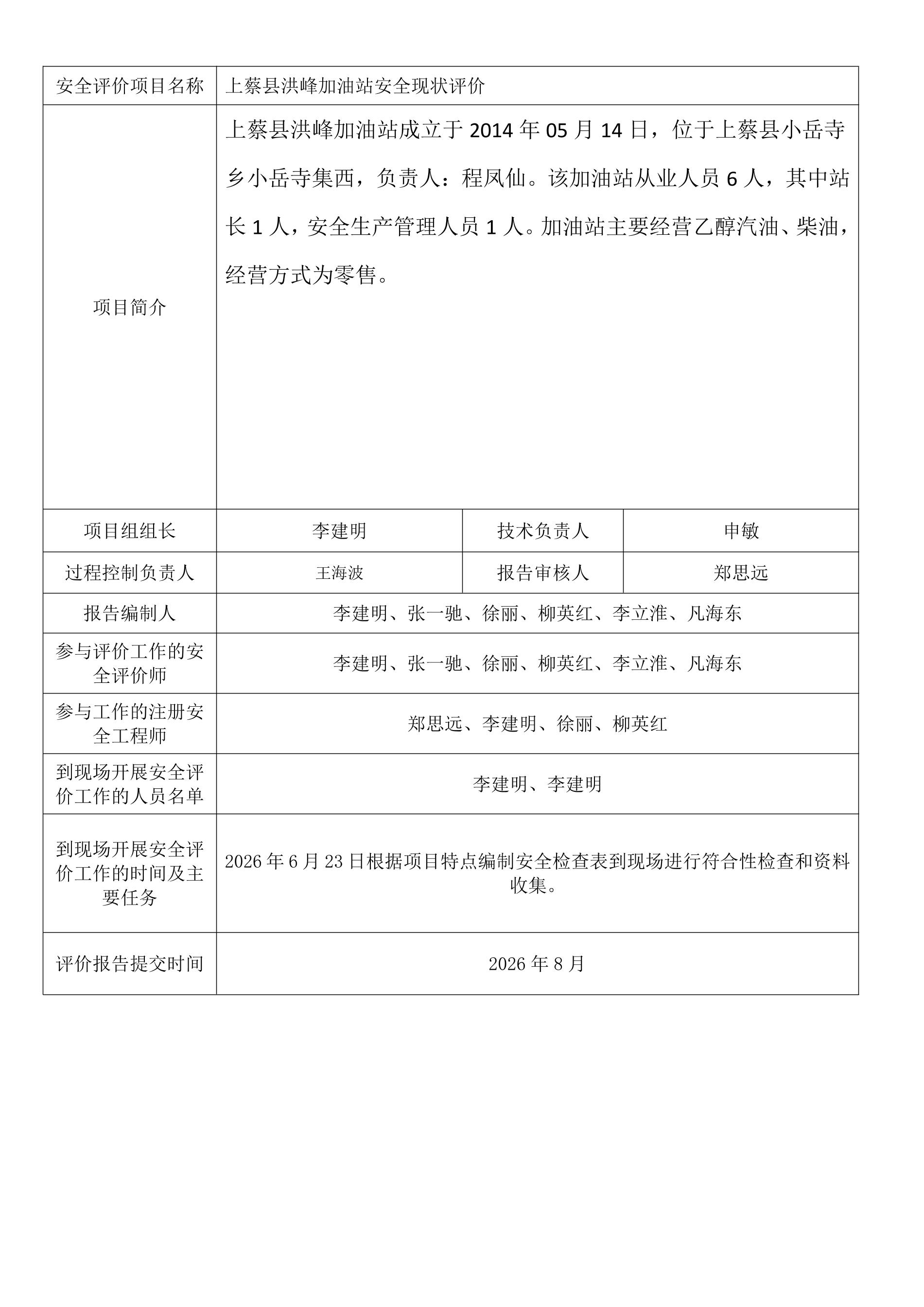 上蔡县洪峰加油站安全现状评价.jpeg
