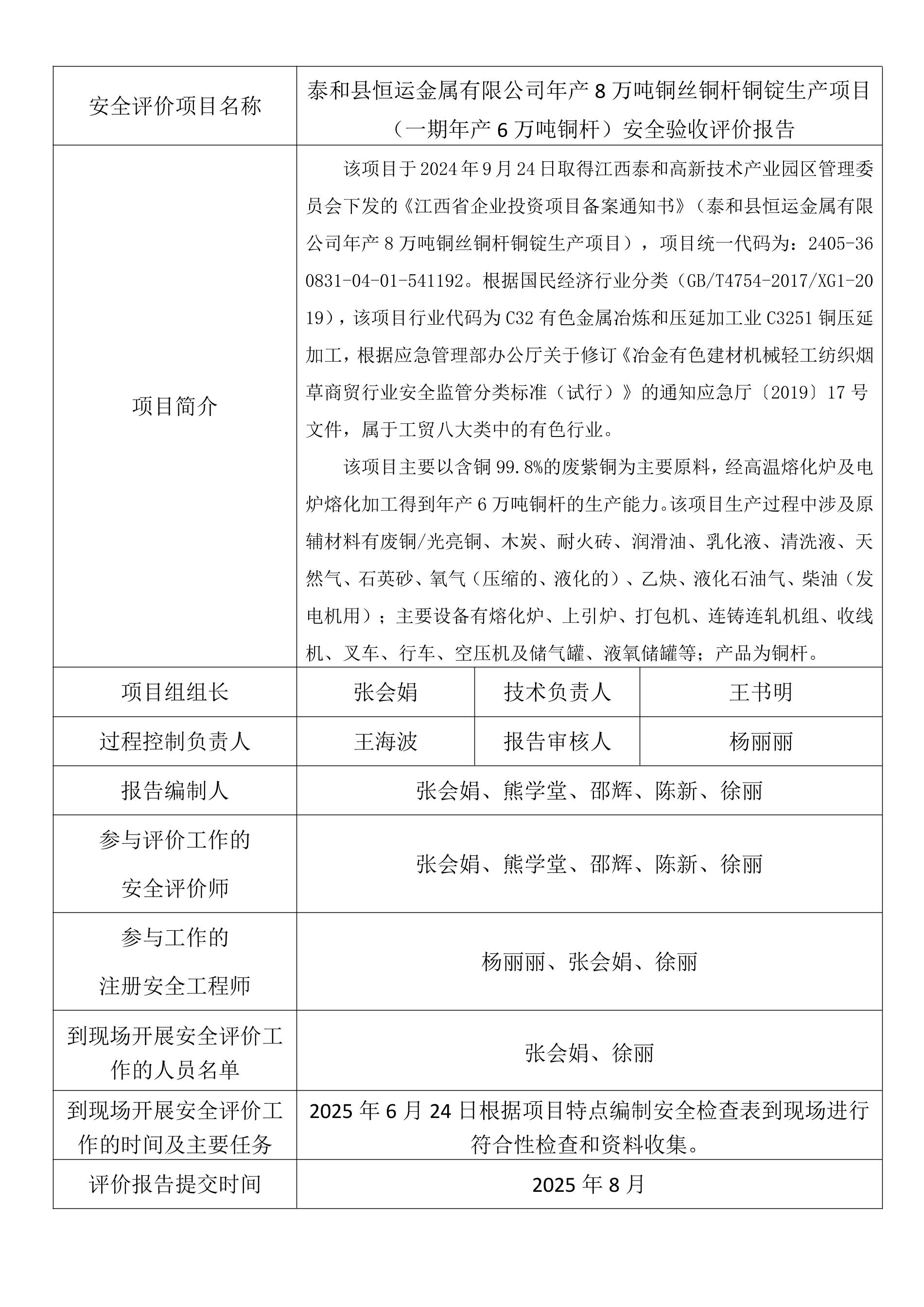 泰和县恒运金属有限公司年产8万吨铜丝铜杆铜锭生产项目（一期年产6万吨铜杆）安全验收评价.jpeg